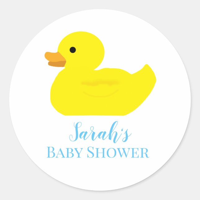 Pegatinas de Baby Shower BABY, Fiesta del pato de  (Anverso)