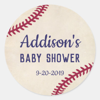 Pegatinas de Baby Shower con temas de béisbol, Cír
