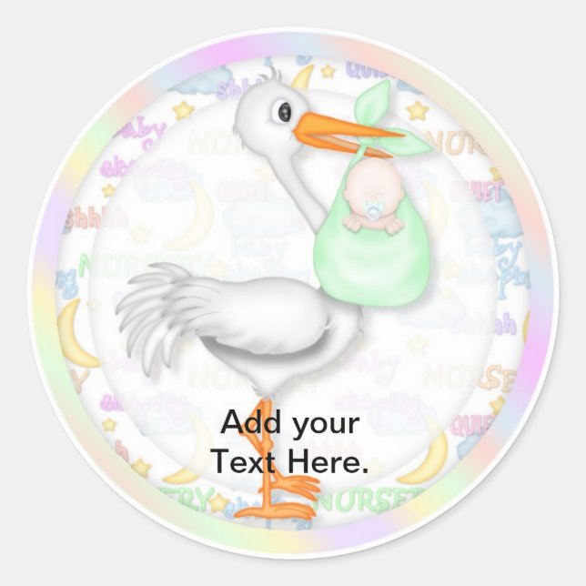 Pegatinas de Baby Shower Cupcake Toppers (Anverso)