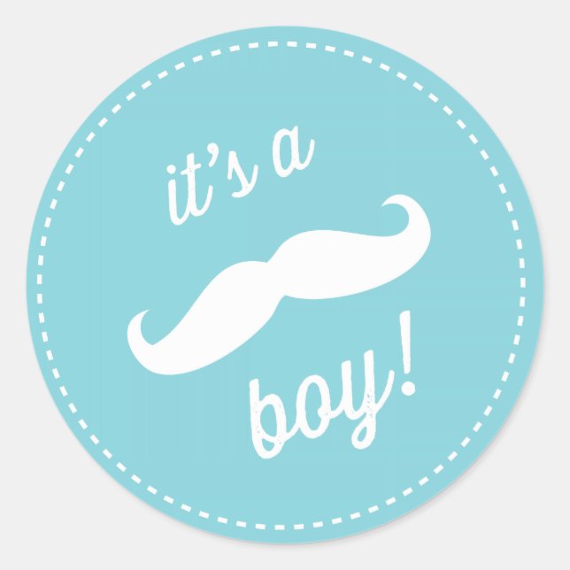 Pegatinas de Baby Shower Cute Milk Mustache (Anverso)
