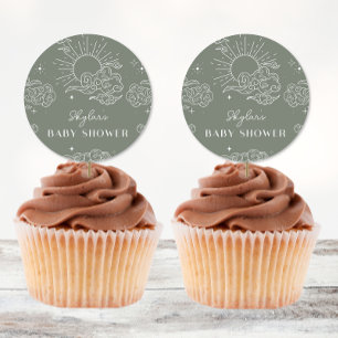 Pegatinas de Baby Shower de Celestial Tarot Sage