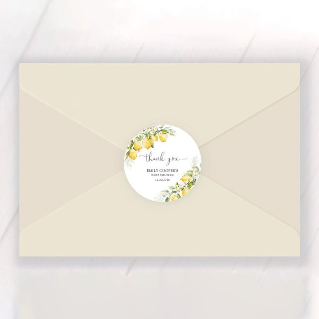 Pegatinas de Baby Shower de cítricos verdes limone (Subido por el creador)