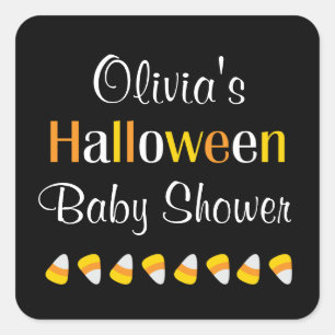 Pegatinas de Baby Shower de Cute Candy Corn Hallow