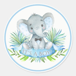 Pegatinas de Baby Shower de Elephant Boys
