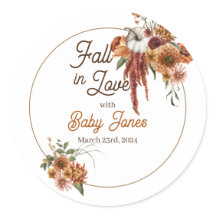 Pegatinas de Baby Shower de Fall Boho