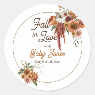 Pegatinas de Baby Shower de Fall Boho