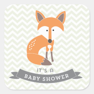 Pegatinas de Baby Shower de Little Fox