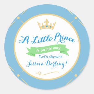 Pegatinas de Baby Shower de Little Prince   Azul +