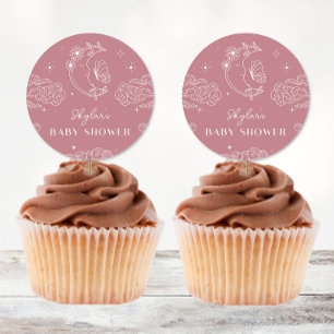 Pegatinas de Baby Shower de Rosa de Tarot Celestia