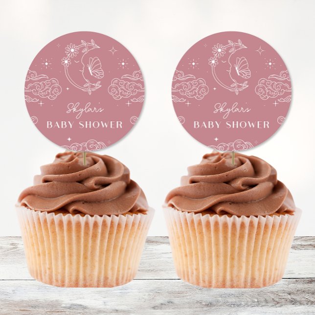 Pegatinas de Baby Shower de Rosa de Tarot Celestia (Subido por el creador)