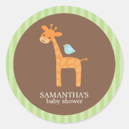 Pegatinas de Baby Shower de Safari Friends