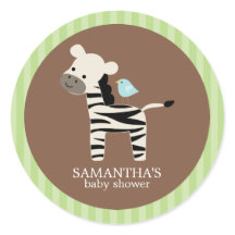 Pegatinas de Baby Shower de Safari Friends