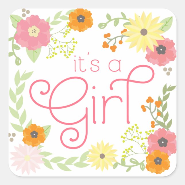 Pegatinas de Baby Shower de Sweet Flower Garden (Anverso)