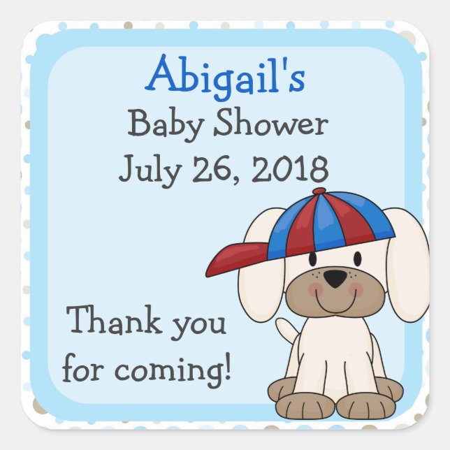 Pegatinas de Baby Shower de títeres de béisbol per (Anverso)