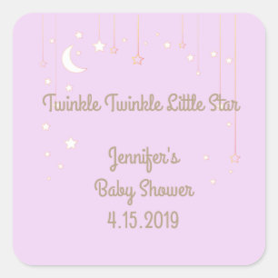 Pegatinas de Baby Shower de Twinkle Twinkle Little