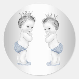 Pegatinas de Baby Shower de Twys Blue Prince