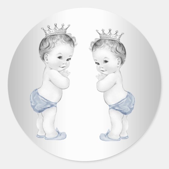 Pegatinas de Baby Shower de Twys Blue Prince (Anverso)