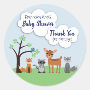 Pegatinas de Baby Shower de Woodland Creature