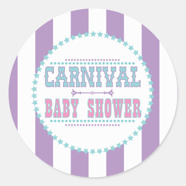 Pegatinas de Baby Shower del Carnaval (Anverso)