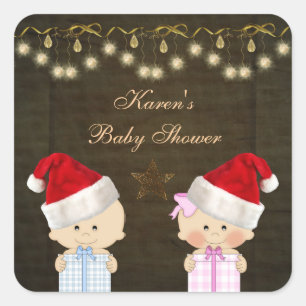 Pegatinas de Baby Shower del navidad de los