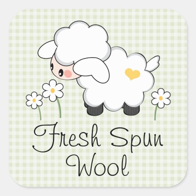 Pegatinas de Baby Shower Labels Green Lamb (Anverso)