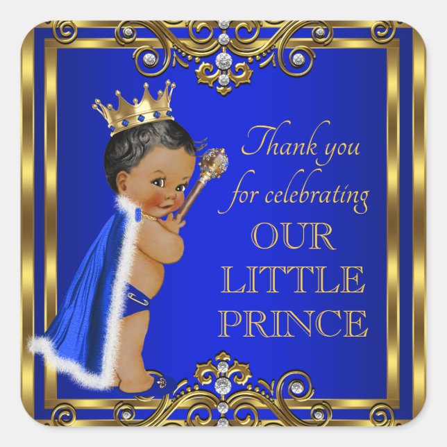 Pegatinas de Baby Shower Royal Prince (Anverso)