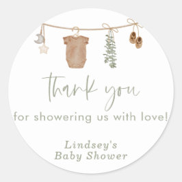 Pegatinas de Baby Shower, Sage Green Baby Shower F