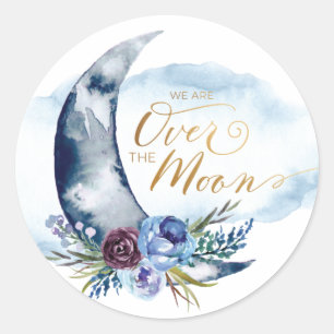 Pegatinas de Baby Shower sobre la Luna