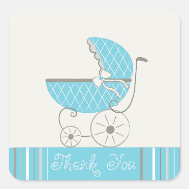 Pegatinas de Baby Shower Stroller (Anverso)