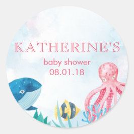Pegatinas de Baby Shower Under the Sea