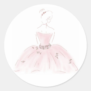 pegatinas de bailarina "Bonito en rosa"