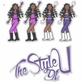 Pegatinas de bailarina con trenzas de burbujas mor