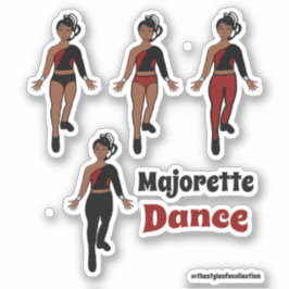 Pegatinas de bailarina de cambio rápido negro rojo