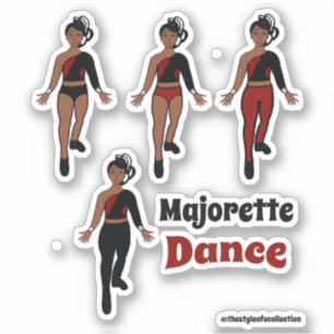 Pegatinas de bailarina de cambio rápido negro rojo
