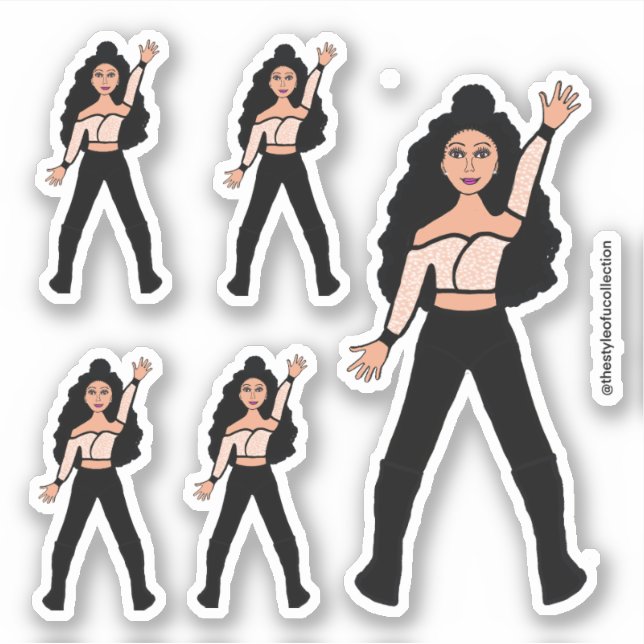 Pegatinas de bailarina de chispa negra #2 (Anverso)