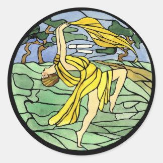 Pegatinas de bailarina de vidrio manchado