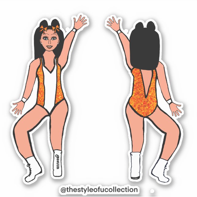 Pegatinas de bailarina/Majorette Naranja Spark #2 (Anverso)
