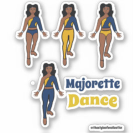 Pegatinas de bailarina rápida marina amarilla