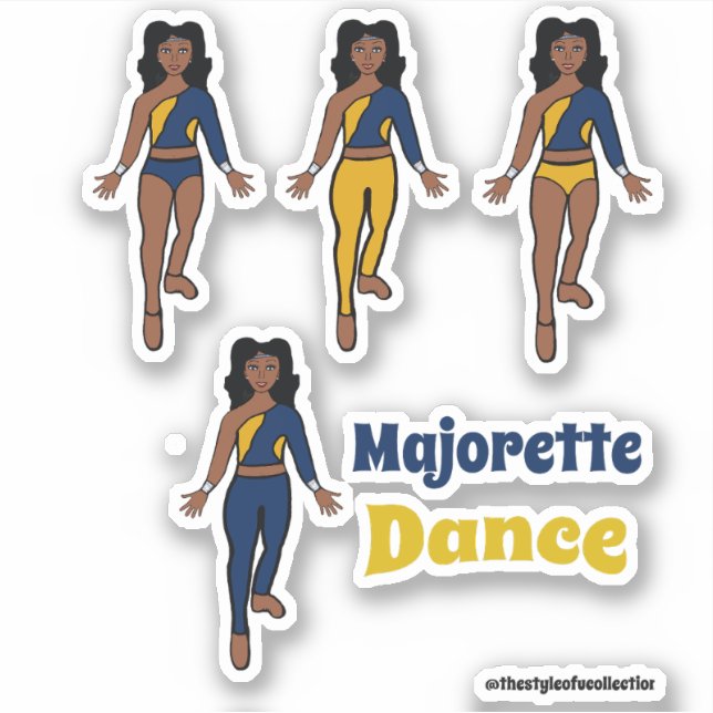 Pegatinas de bailarina rápida marina amarilla (Anverso)