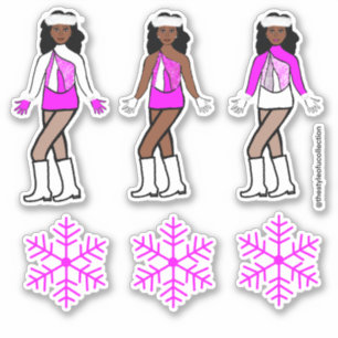 Pegatinas de bailarina rosa invernal #1