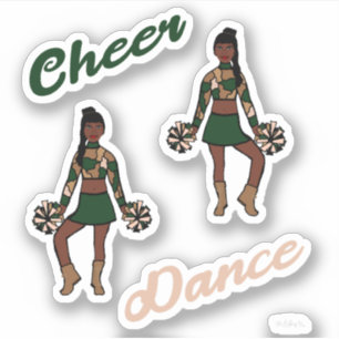 Pegatinas de baile animado (Camo verde)