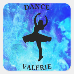 Pegatinas de baile de galaxia azul para niñas con 