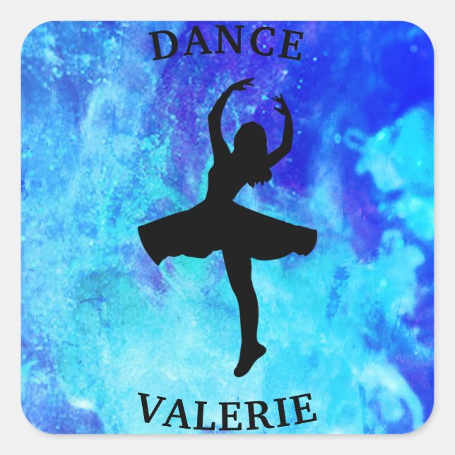 Pegatinas de baile de galaxia azul para niñas con  (Anverso)