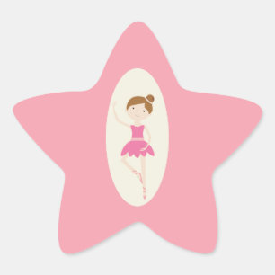 Pegatinas de Ballerina Rosa 1 Estrella