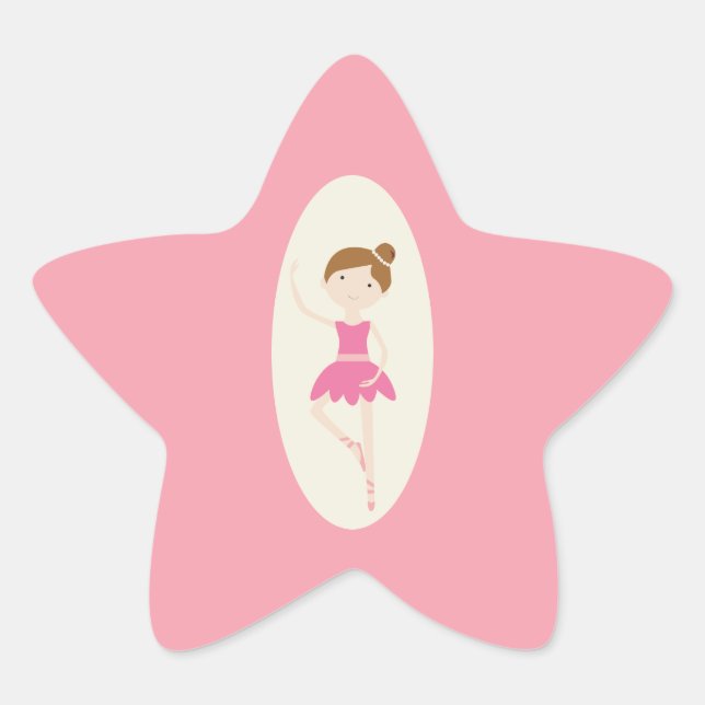 Pegatinas de Ballerina Rosa 1 Estrella (Anverso)