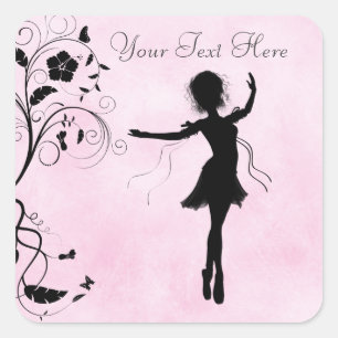 Pegatinas de Ballerina y Flores Personalizadas
