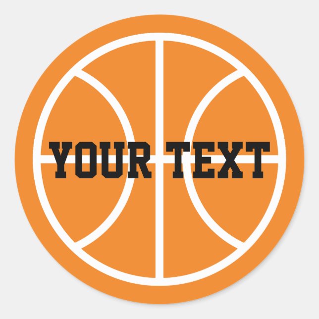 Pegatinas de baloncesto de ronda para favores o se (Anverso)