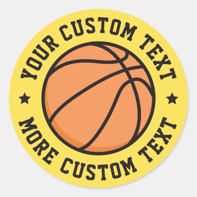pegatinas de baloncesto de texto personalizados (Anverso)