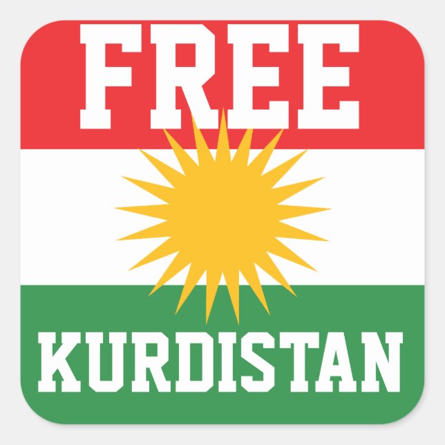 PEGATINAS DE BANDERA KURDISTÁN GRATUITOS (Anverso)