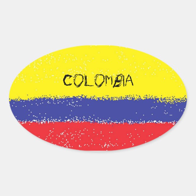 Pegatinas de bandera oval de Colombia pintan (Anverso)